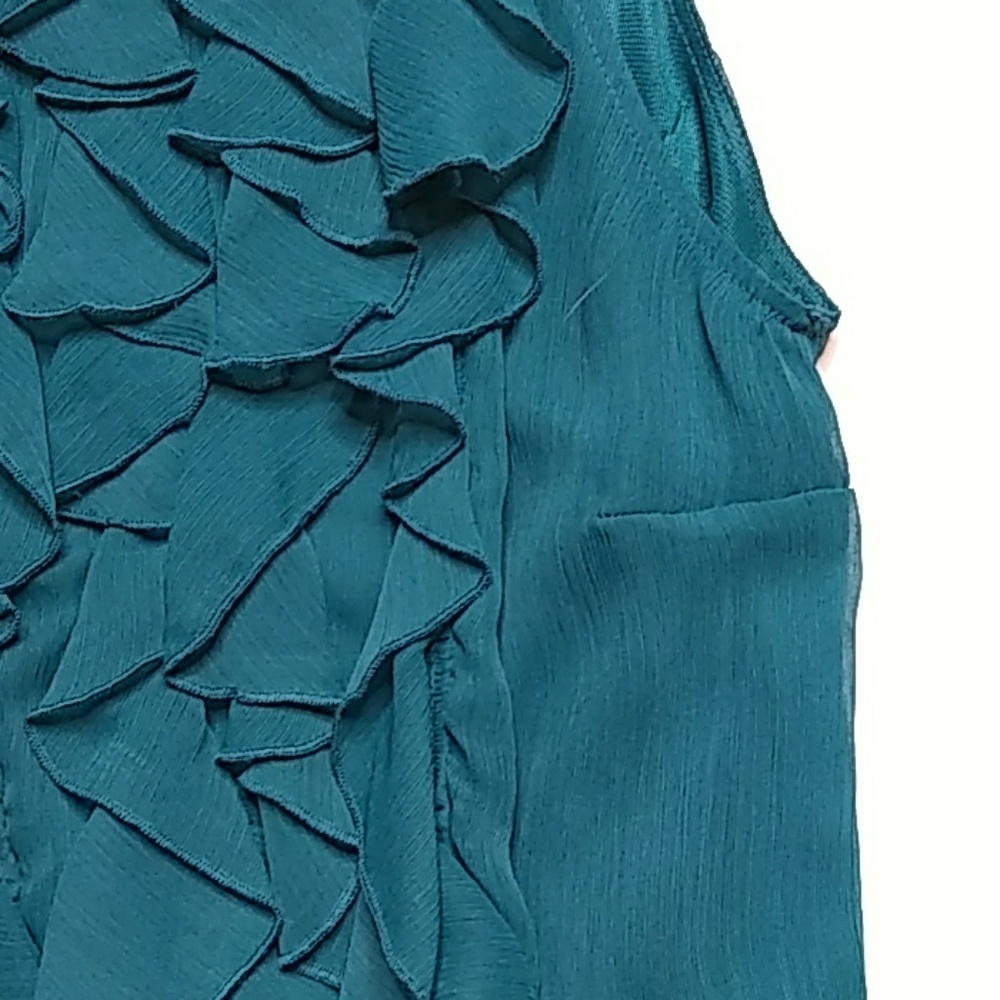 Mossimo Cascading Ruffle High Neck Keyhole Top - Picture 4 of 8